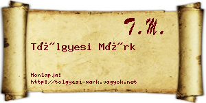 Tölgyesi Márk névjegykártya